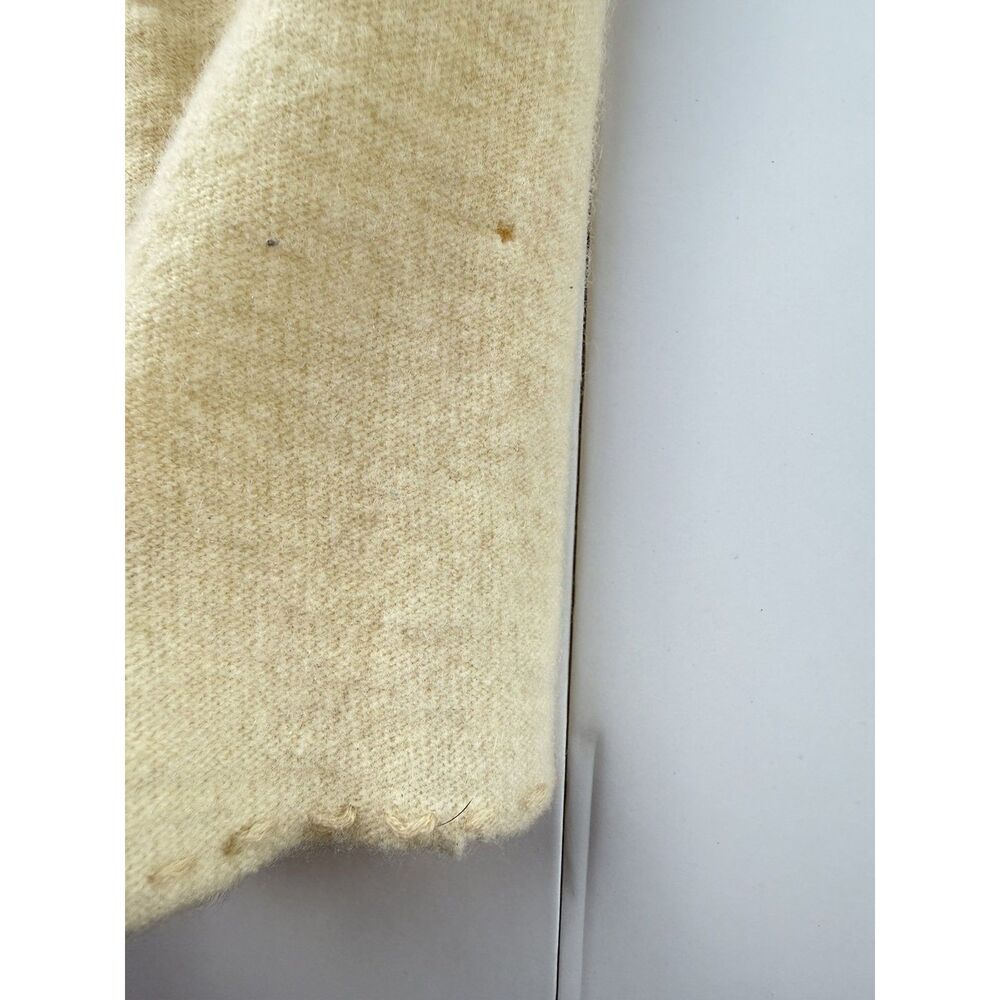 Anthropologie Sparrow Cream Lambswool Cropped Shrug Cardigan Shawl Collar XS